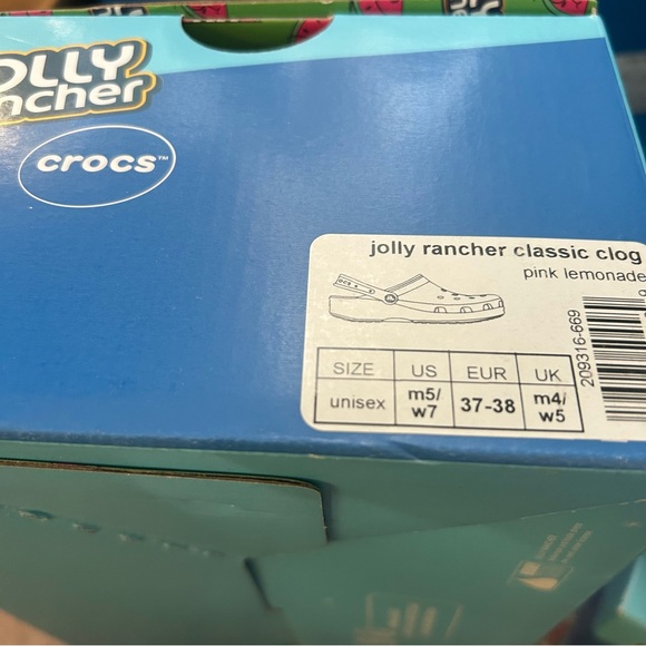 crocs x jolly rancher watermelon W7/M5 36/37 classic clog unisex gidget candy - Picture 5 of 7